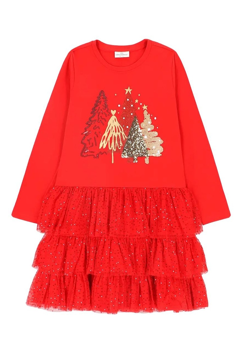 Rochie fete - bumbac/elastan - rosu