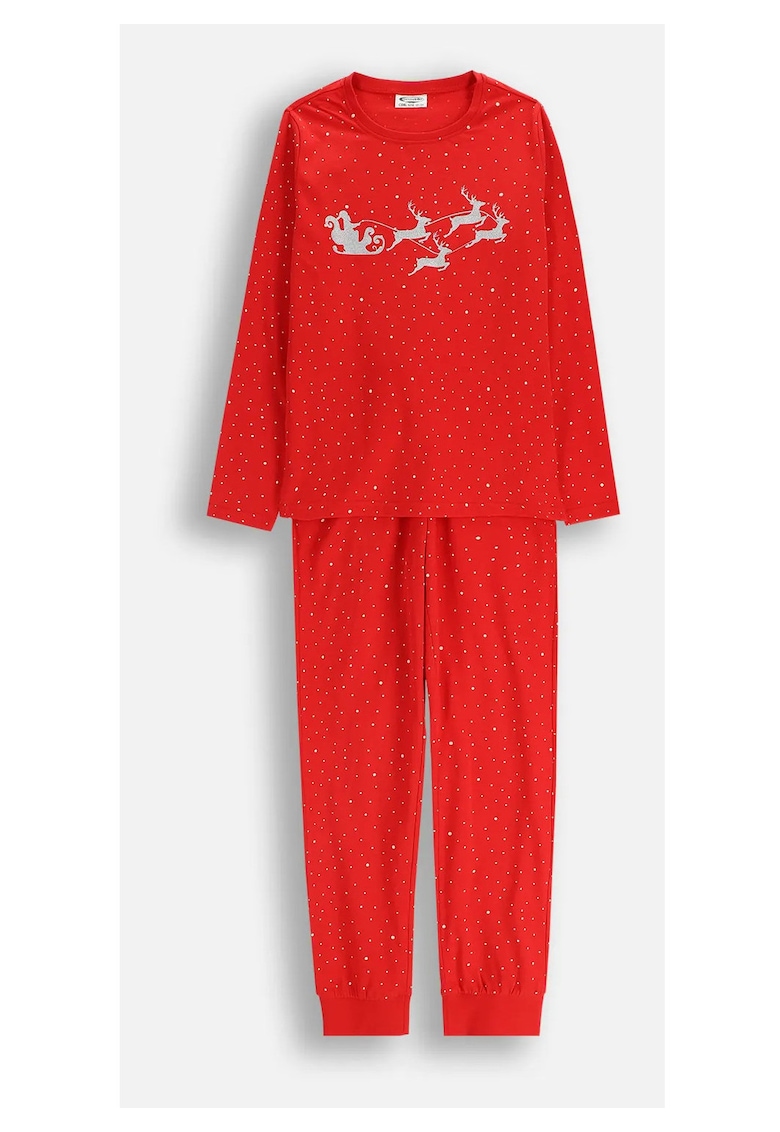Pijama copii Craciun - 2 piese - rosu - bumbac