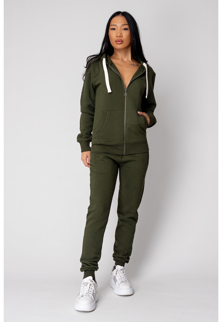 Set Winter hanorac cu fermoar si pantalon Kaki 18803