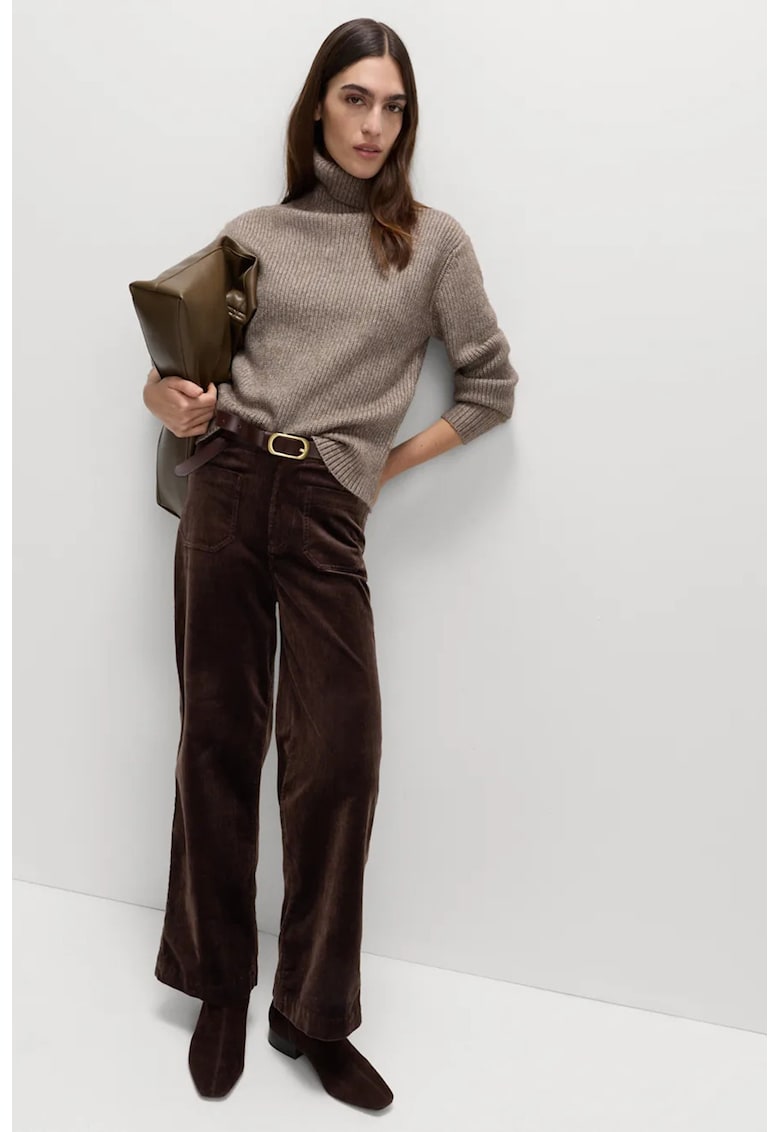 Pantaloni din reiat cu croiala ampla