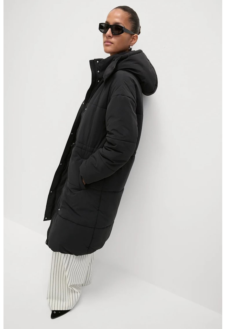 Geaca lunga cu vatelina Thermowarmth™ - Negru