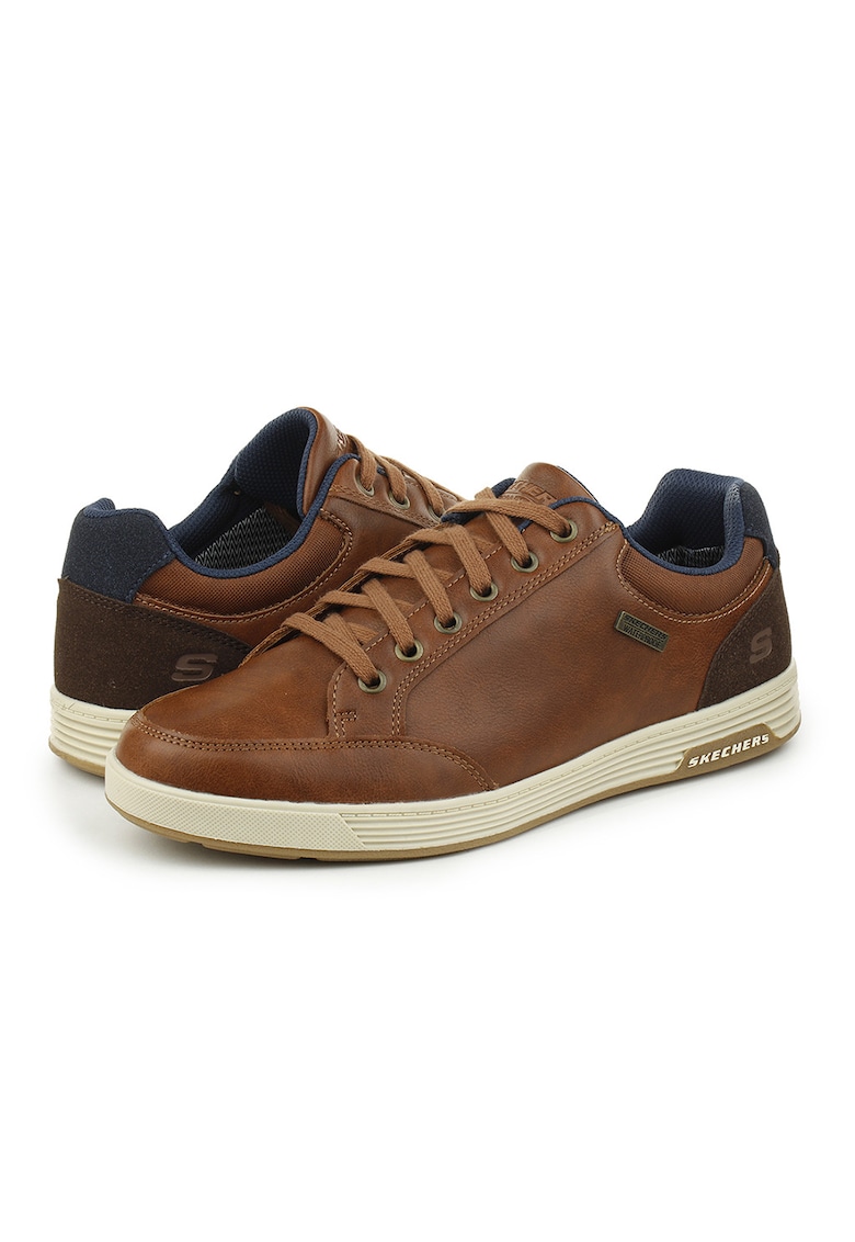 Pantofi sport low-cut de piele ecologica - Maro scortisoara