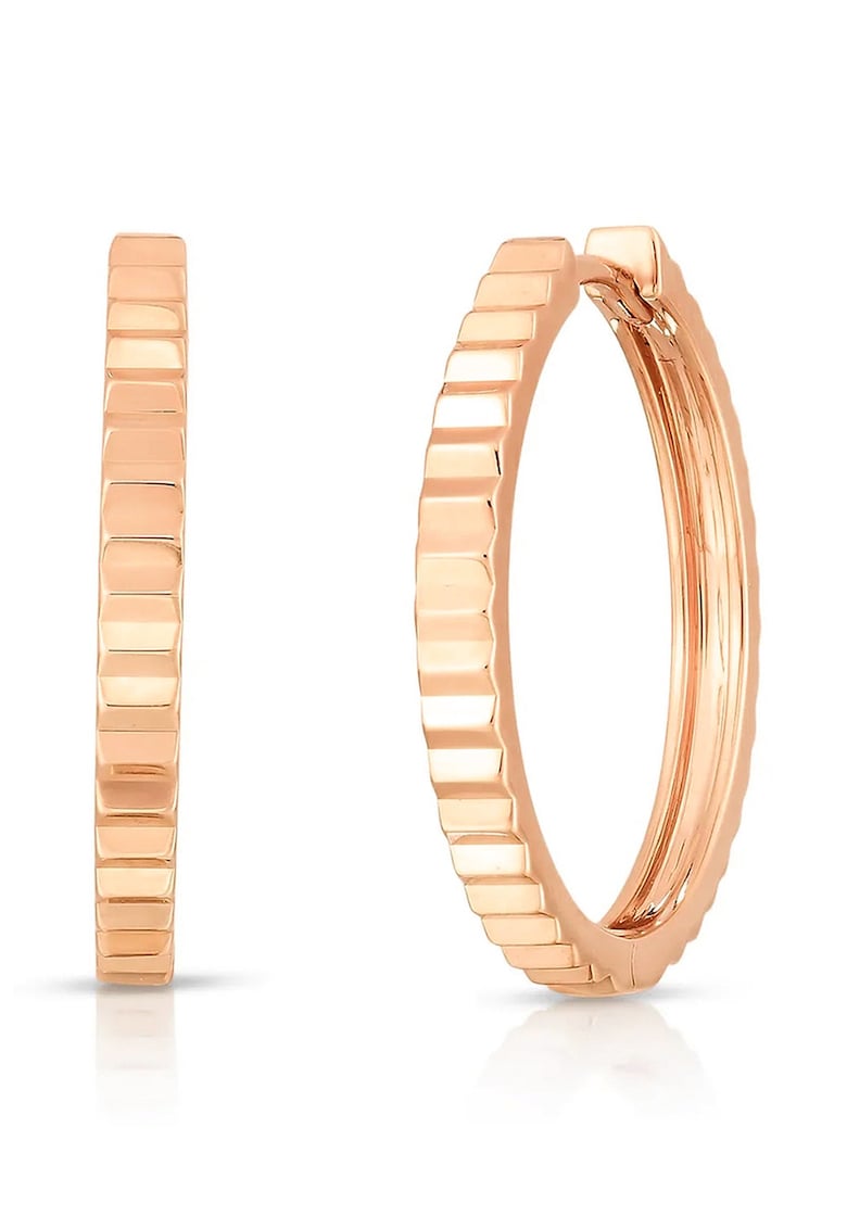 Cercei rotunzi din otel inoxidabil - Auriu rose