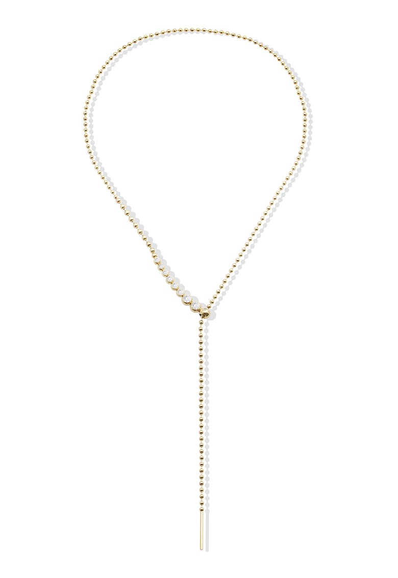 Colier ajustabil din otel inoxidabil cu cristale - Auriu
