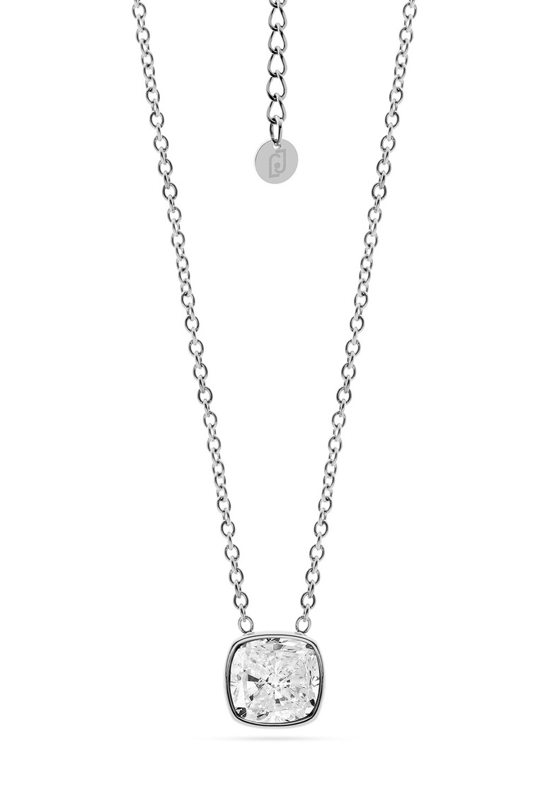 Colier din otel inoxidabil cu cristal zirconia - Argintiu