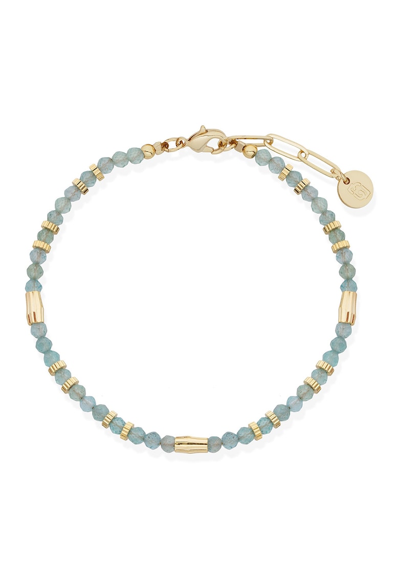 Bratara din otel inoxidabil cu margele - Auriu/Gri cenusiu