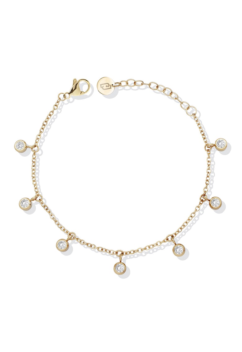 Bratara din otel inoxidabil cu cristale - Auriu