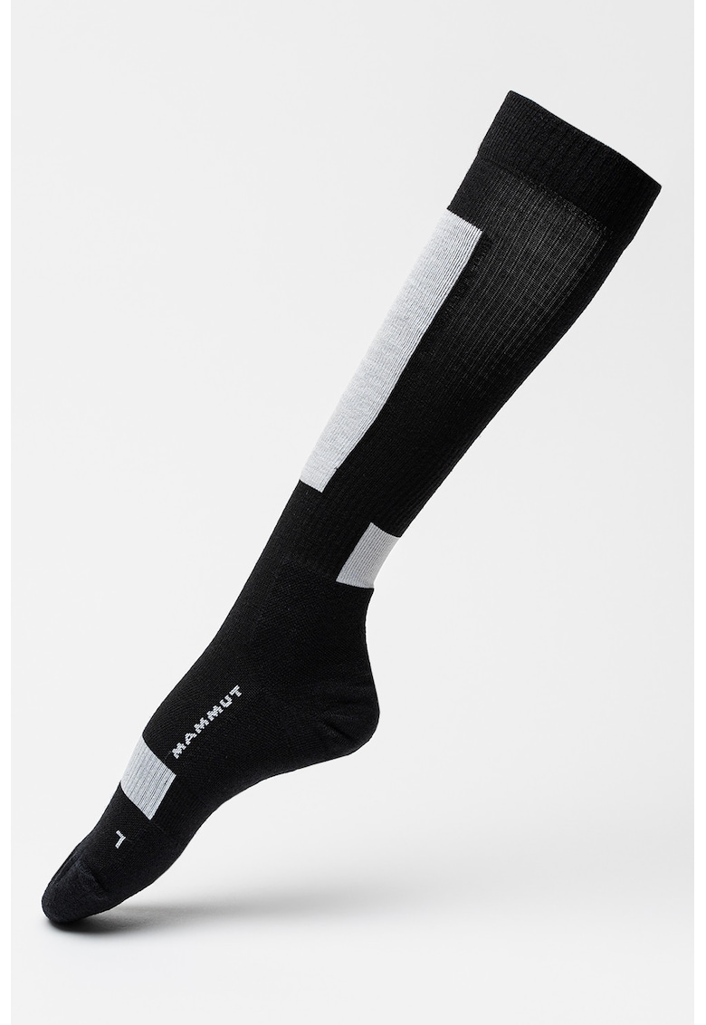 Sosete lungi pana la genunchi din amestec de lana merinos cu model unisex - pentru schi