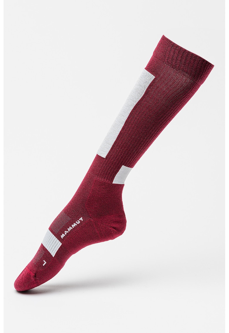 Sosete lungi pana la genunchi din amestec de lana merinos cu model unisex - pentru schi