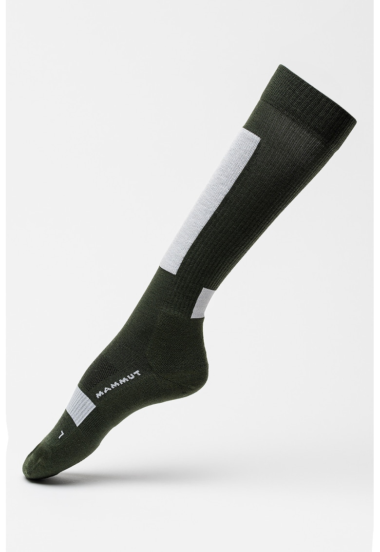 Sosete lungi pana la genunchi din amestec de lana merinos cu model unisex - pentru schi