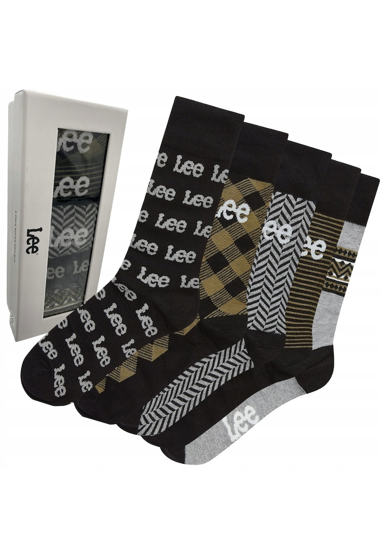 Set 5 perechi sosete Zylar - gri-negru-bej - dimensiune