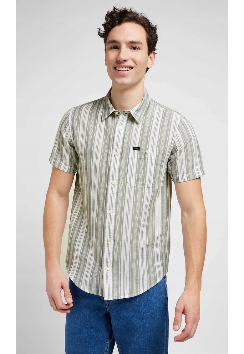 Camasa barbati - Summit - bumbac - alb - maneca scurta - regular fit -