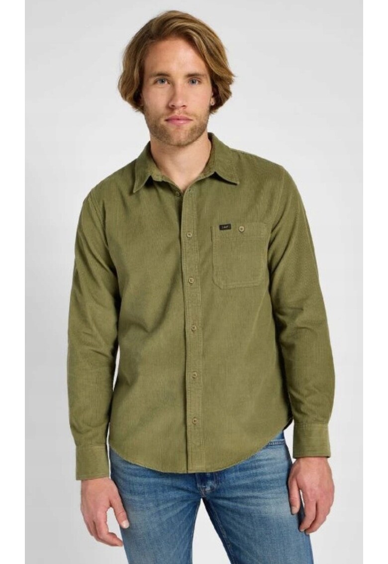 Camasa barbati - model LEESURE SHIRT - verde - bumbac - maneca scurta - croiala regular fit
