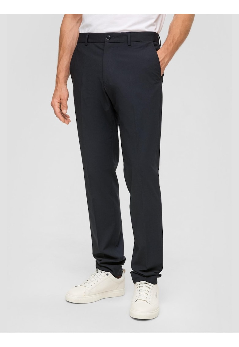 Pantaloni costum barbati cu croiala Regular Fit - Bleumarin -