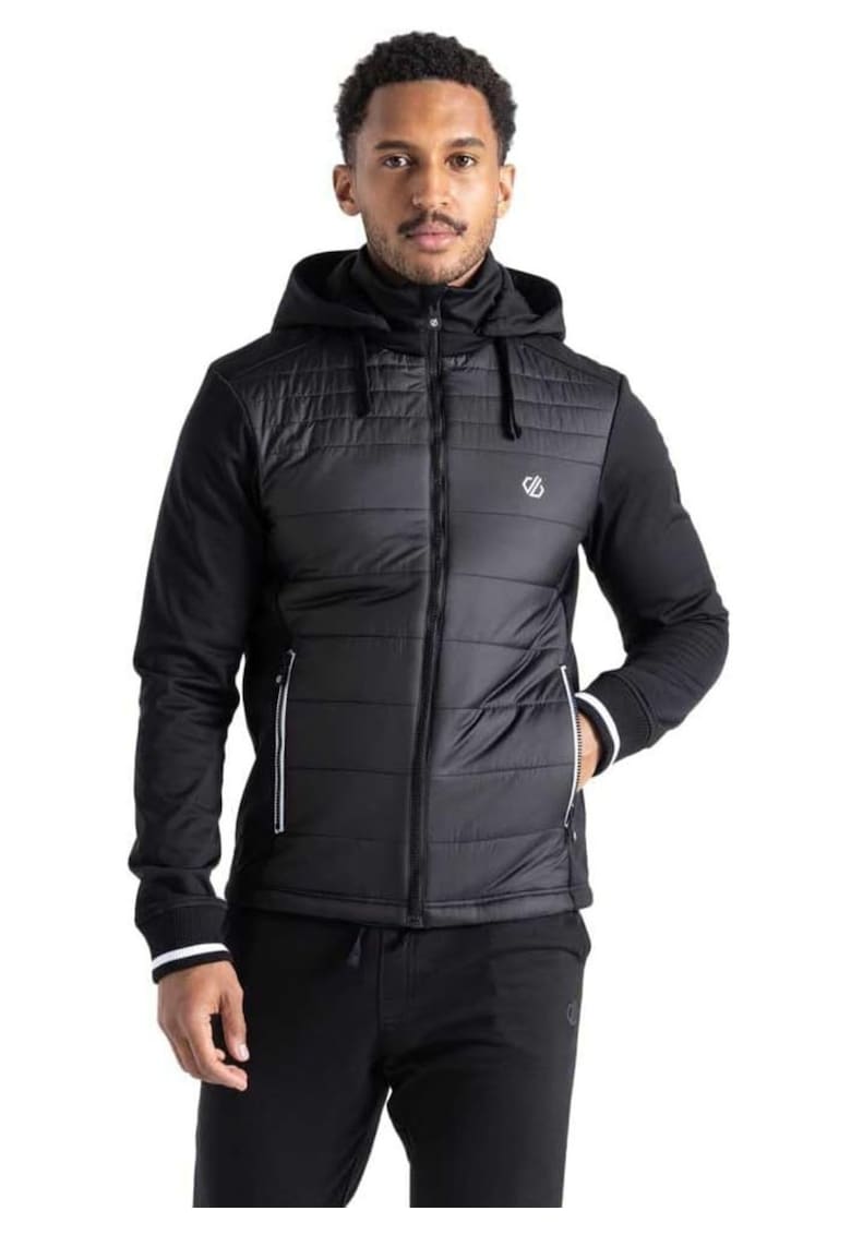 Jacheta matlasata cu gluga si buzunare - Negru