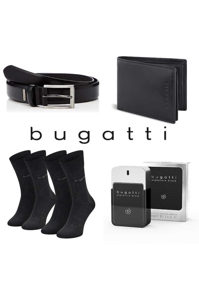 Set cadou de lux pentru barbati - 42127753 - sosete - portofel - portchei - curea piele naturala