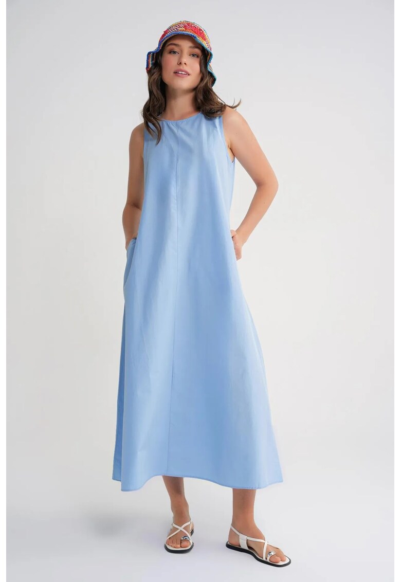 Rochie Maxi - Relaxed Fit - Albastru deschis - Textil