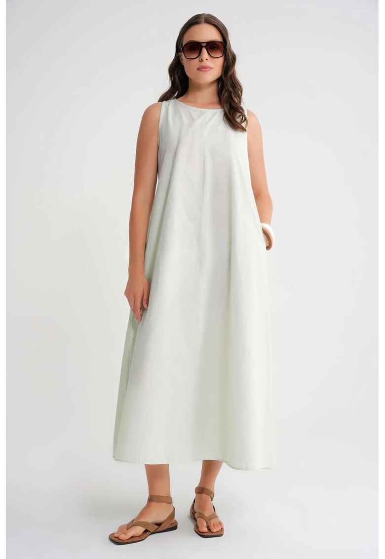 Rochie Maxi - Relaxed Fit - Verde salvie - Textil