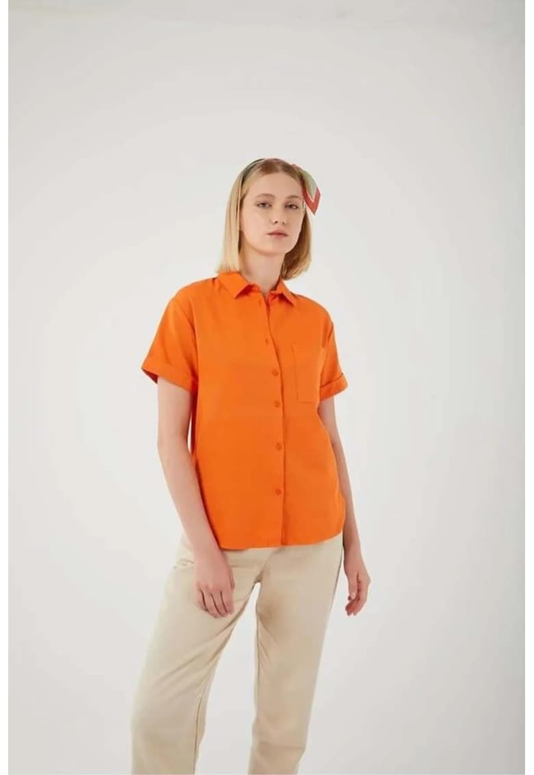 Camasa Slim Fit - Portocaliu Aprins - Textil