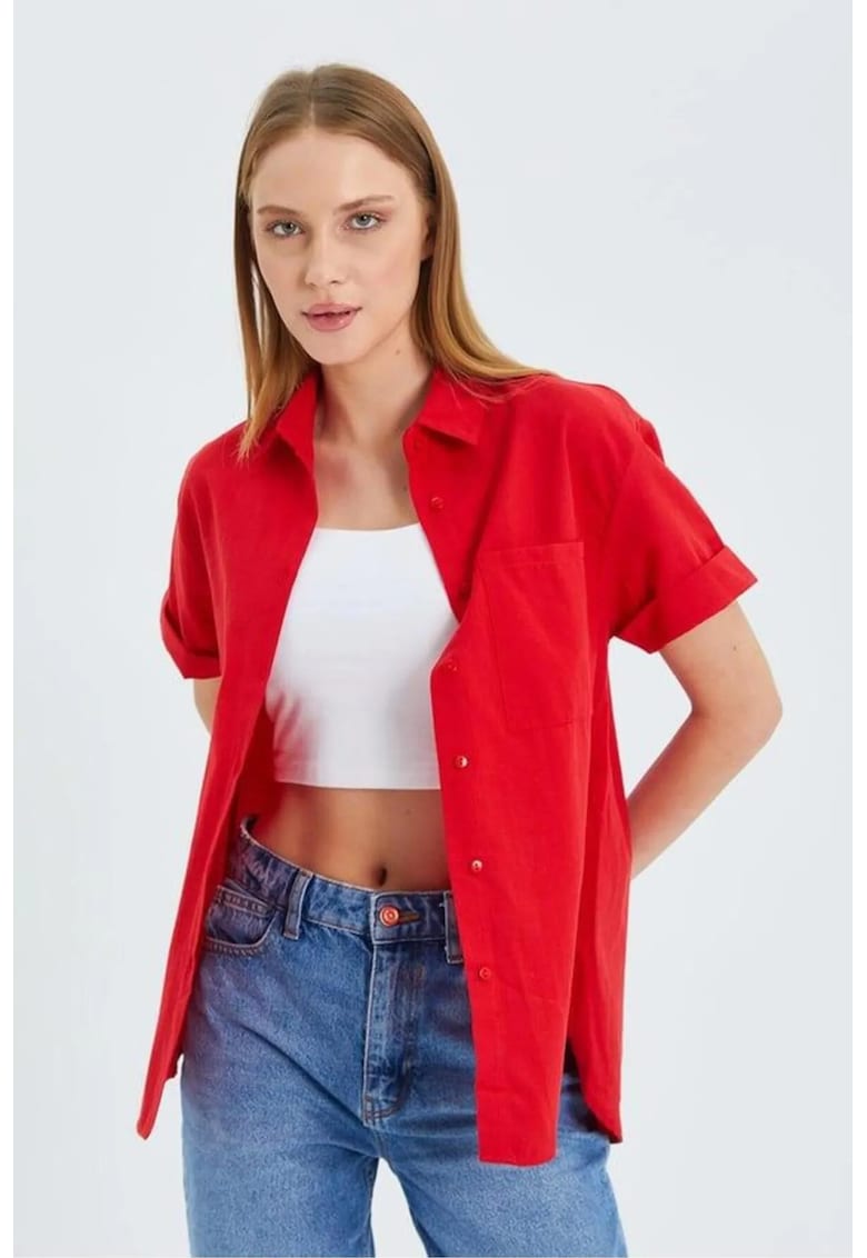 Camasa dama - Slim Fit - rosu - textil