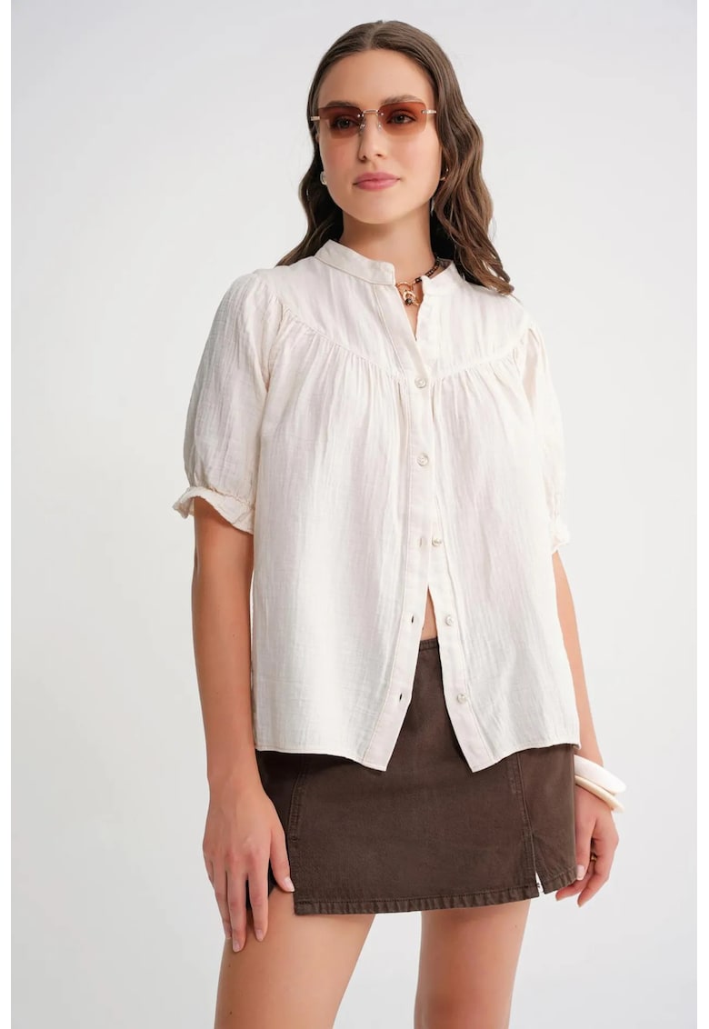 Camasa dama - camasa cu maneca scurta - amestec de in - natural