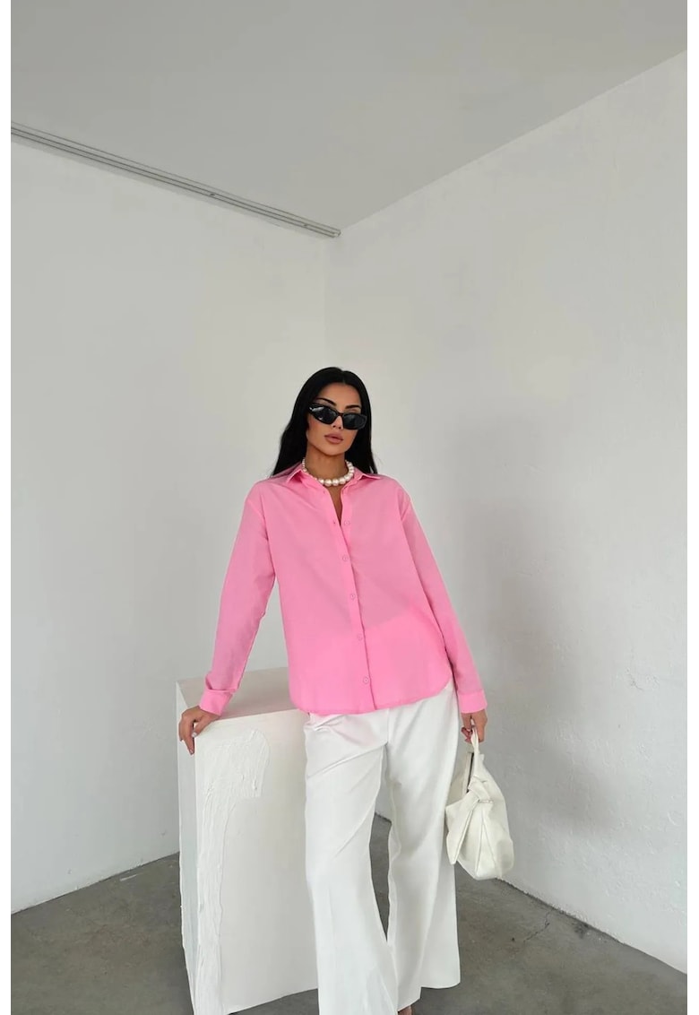 Camasa dama - camasa poplin - roz pudrat - bumbac -