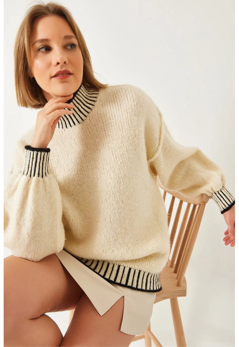 Pulover dama - Bej - Tricot -
