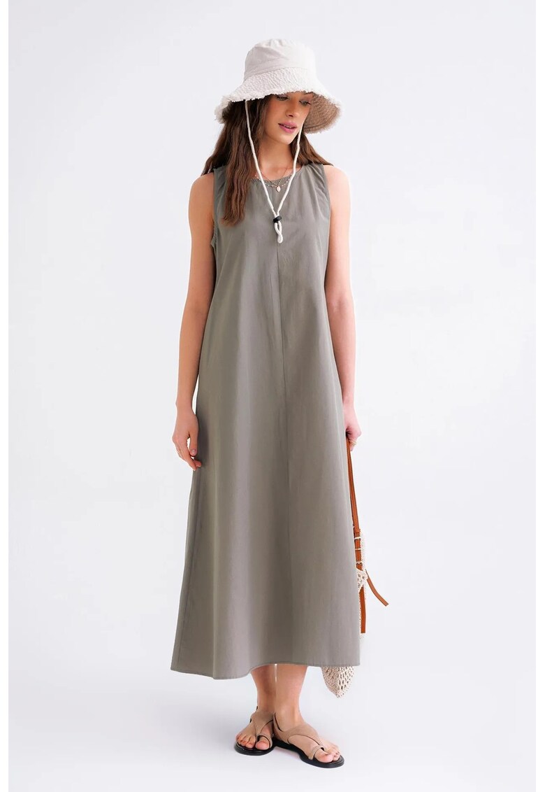Rochie Maxi - Relaxed Fit - Gri - Textil