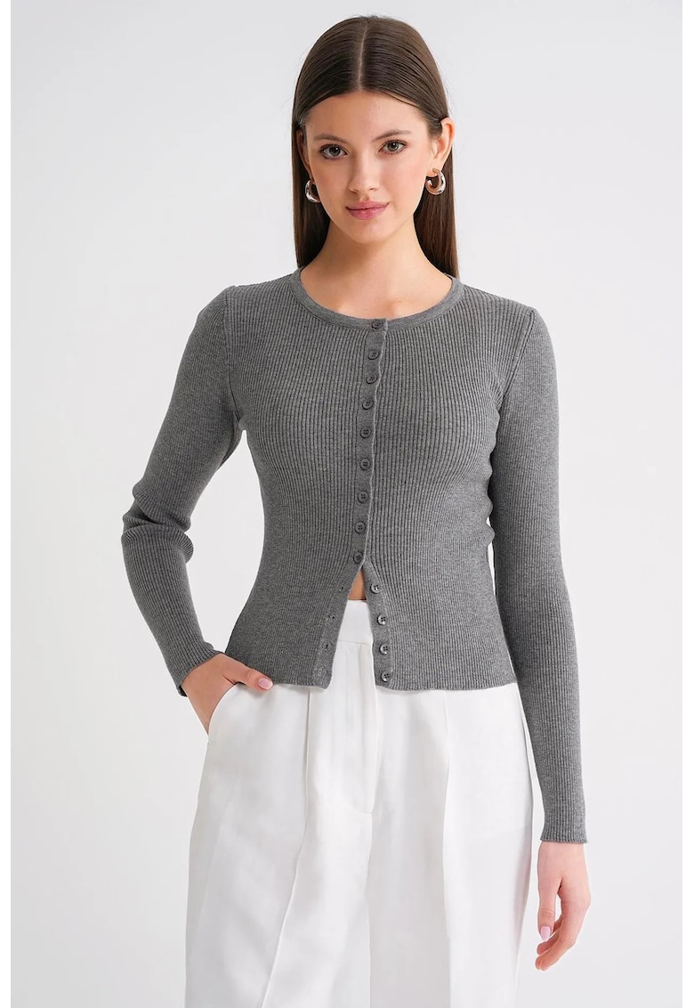 Cardigan gri - Gri inchis
