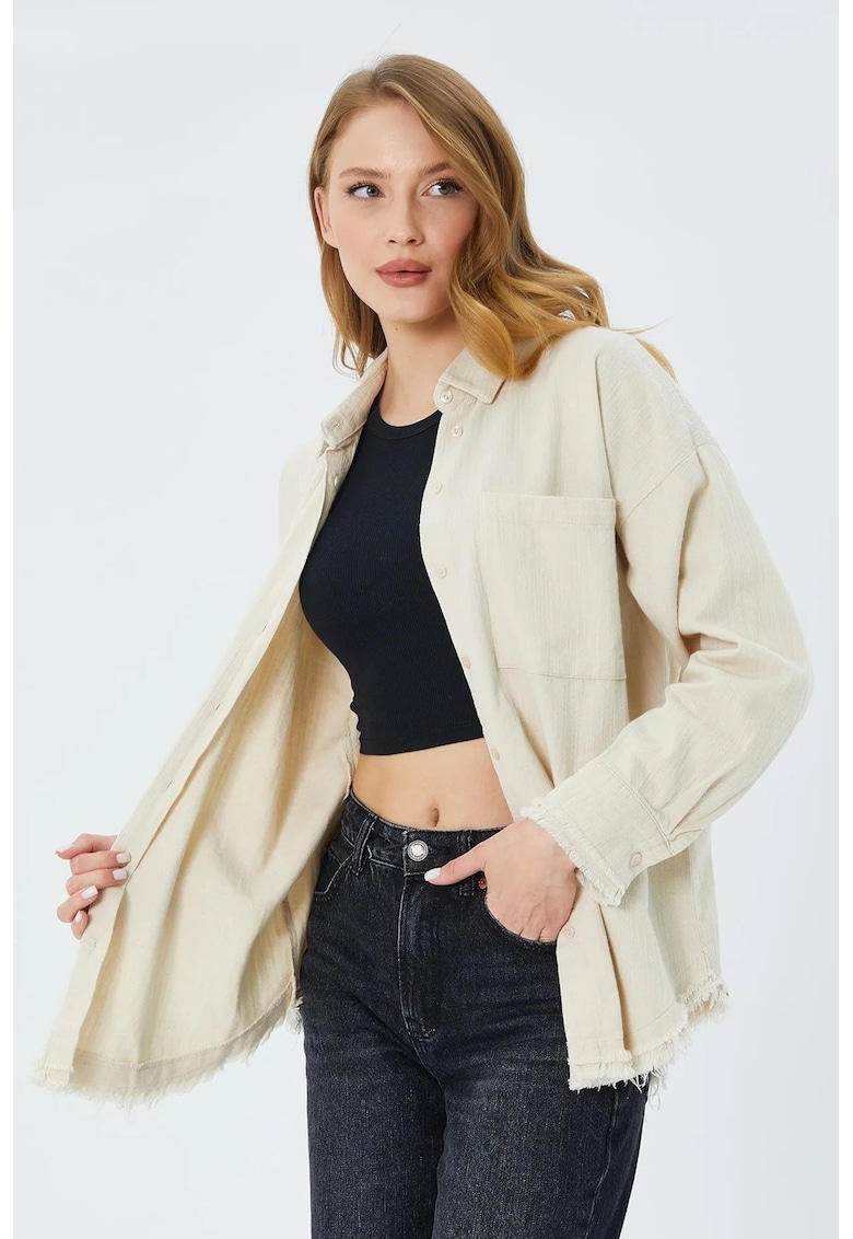 Camasa dama - camasa gabardina supradimensionata - bumbac - piatra naturala