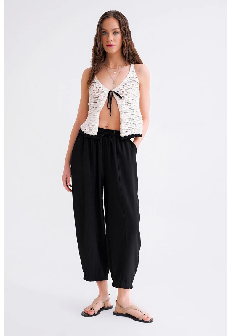 Pantaloni dama - Salwar Fit negru - textil - Negru