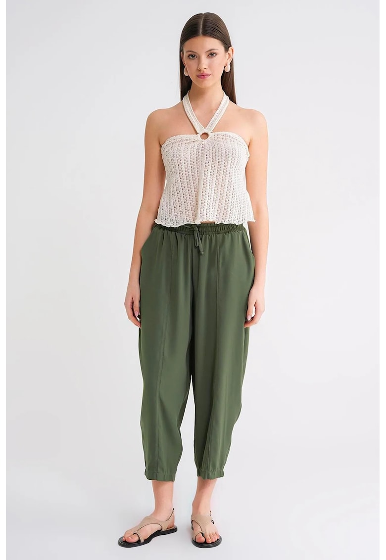 Pantaloni dama - Salwar Fit - verde - textil