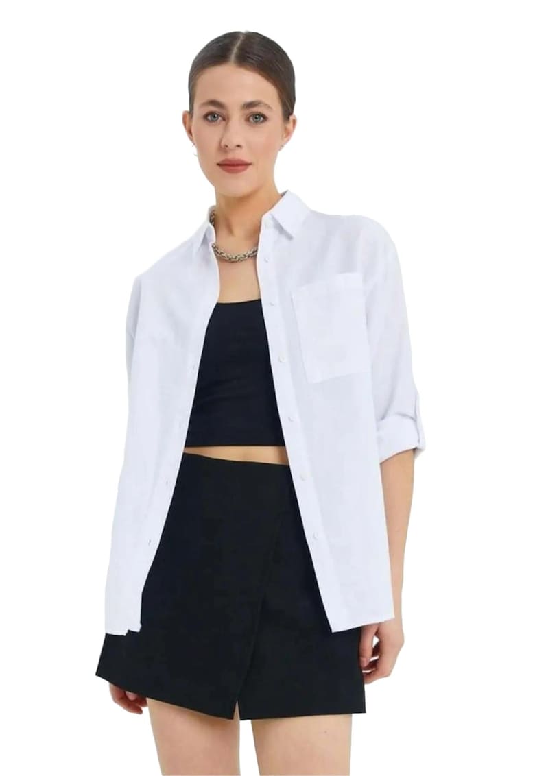 Mixray Camasa alb - cu maneca lunga si nasturi - material textil