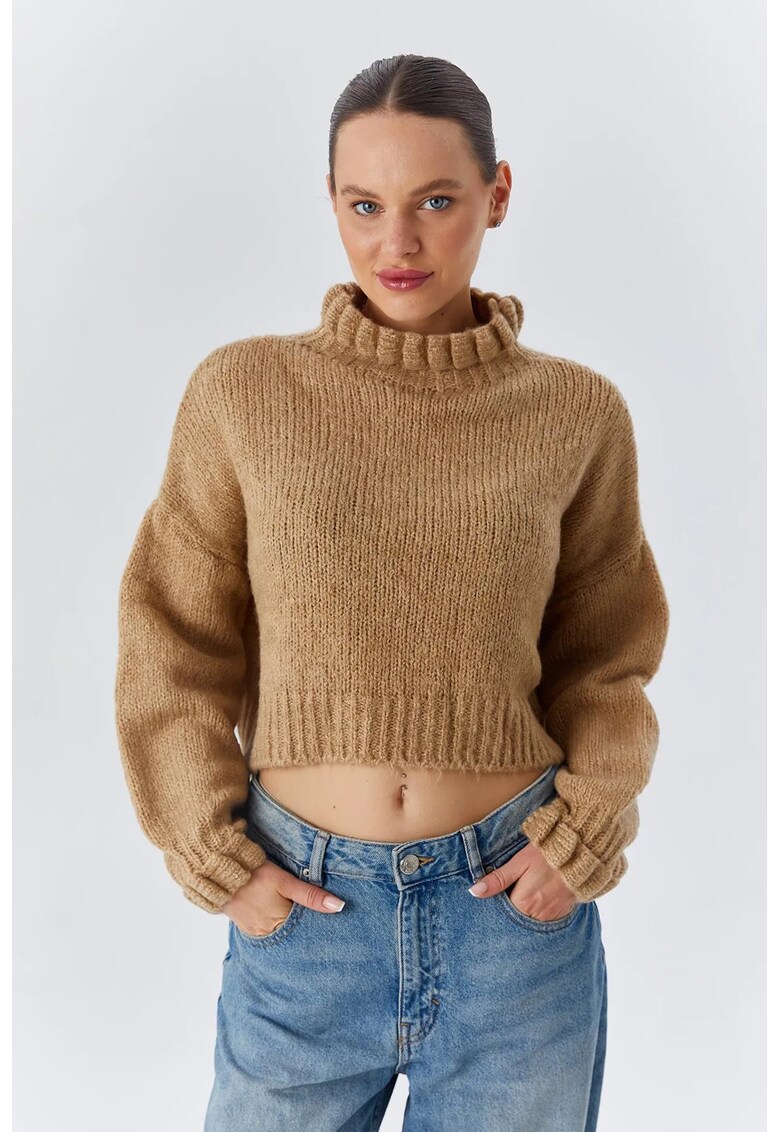 Pulover dama - Scurt - Tricot - Bronz -