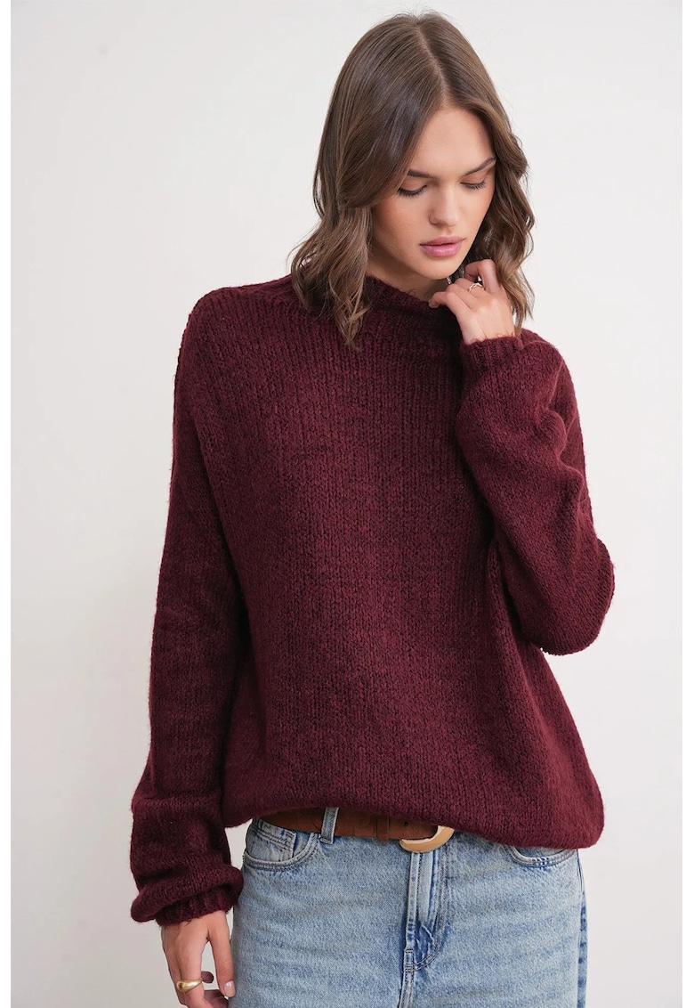 Pulover dama - Visiniu - Tricot -