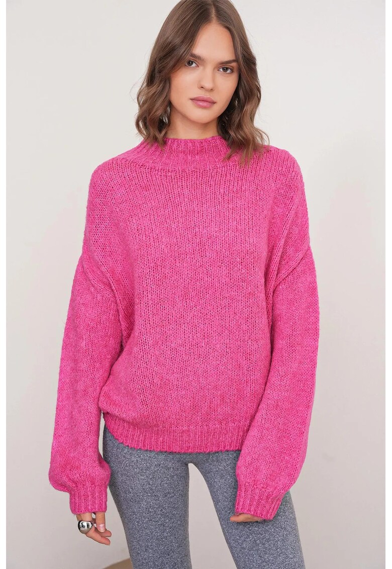 Pulover dama - Roz neon - Tricot -