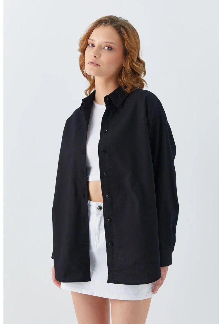 Camasa dama roz neon - Negru