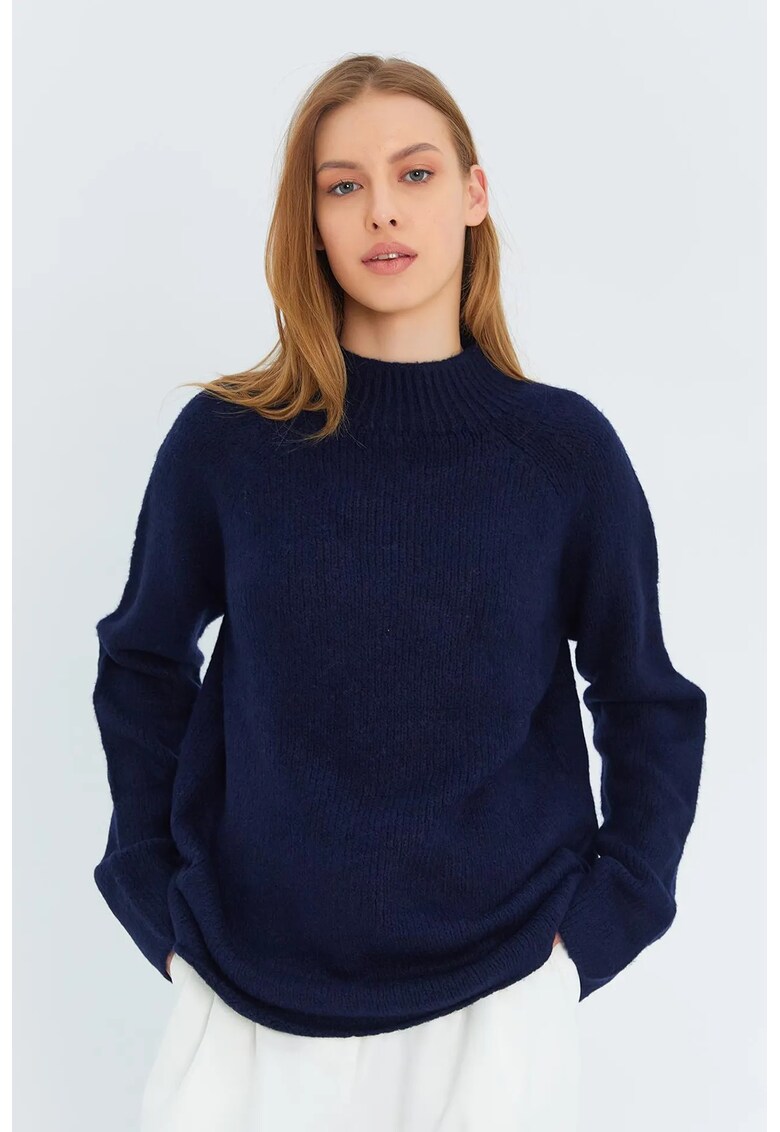 Pulover dama - Tricot - Albastru marin -