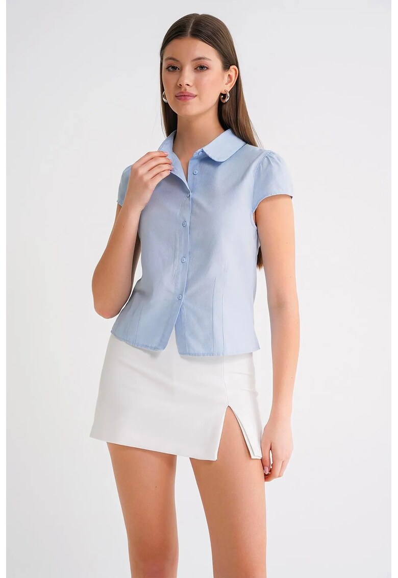 Camasa dama - poplin Slim Fit - albastru deschis - textil