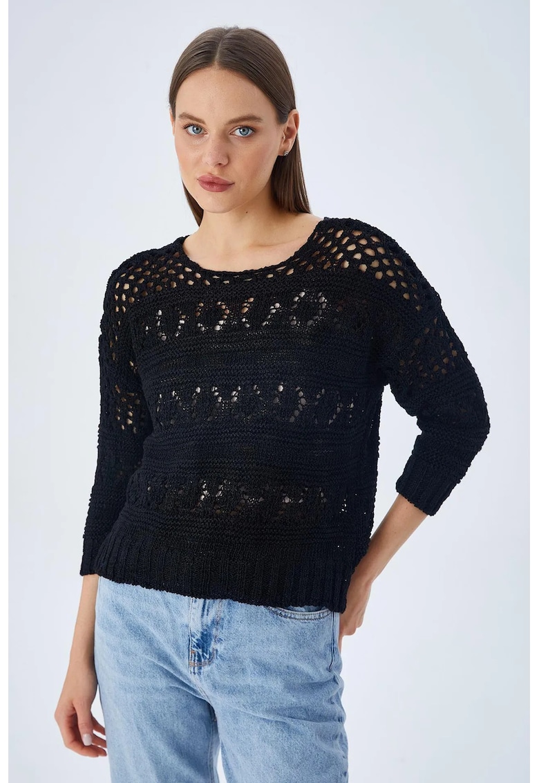 Pulover - negru - tricot -