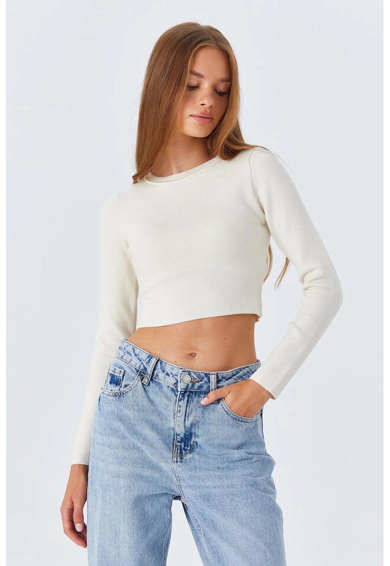 Pulover dama - Alb natural - Jerseu -