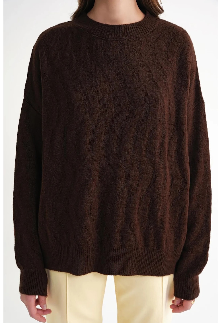 Pulover dama - Tricot - Maro inchis -