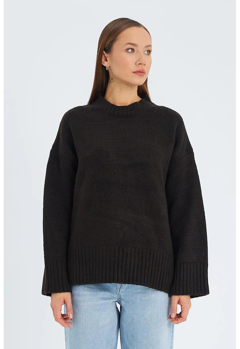 Pulover dama - supradimensionat - maro cafea - textil -