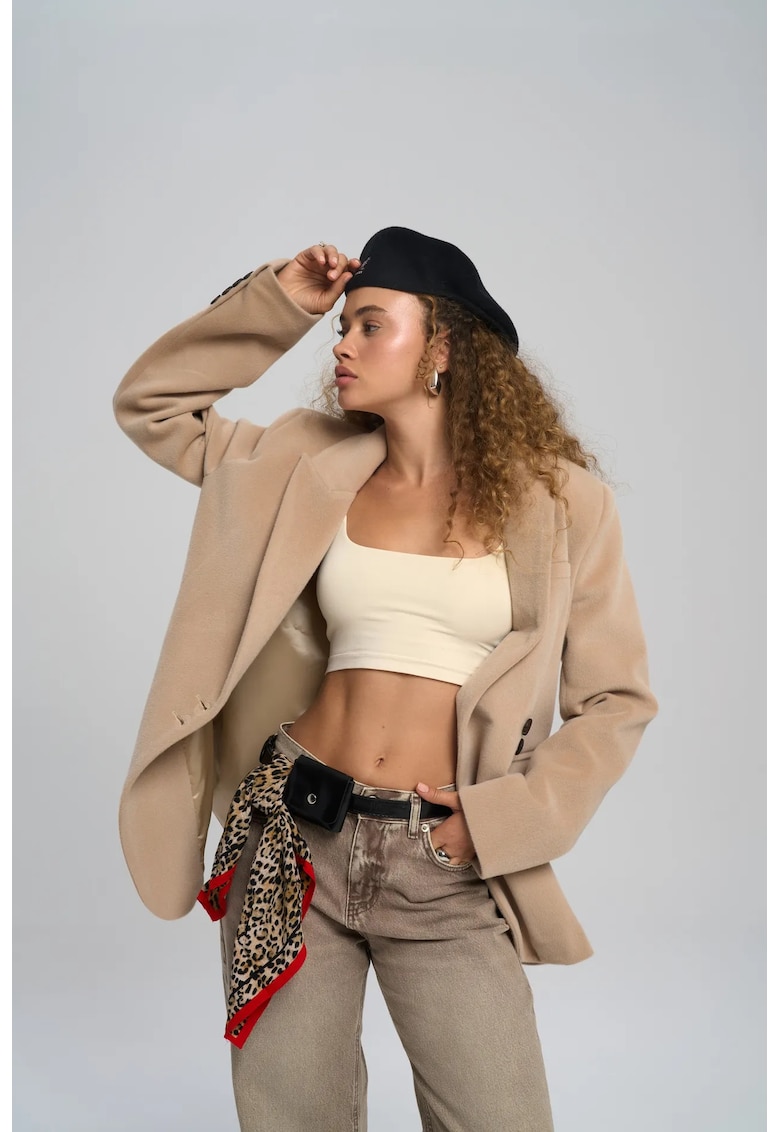 Sacou dama - Runa Oversize - bej natural - textil