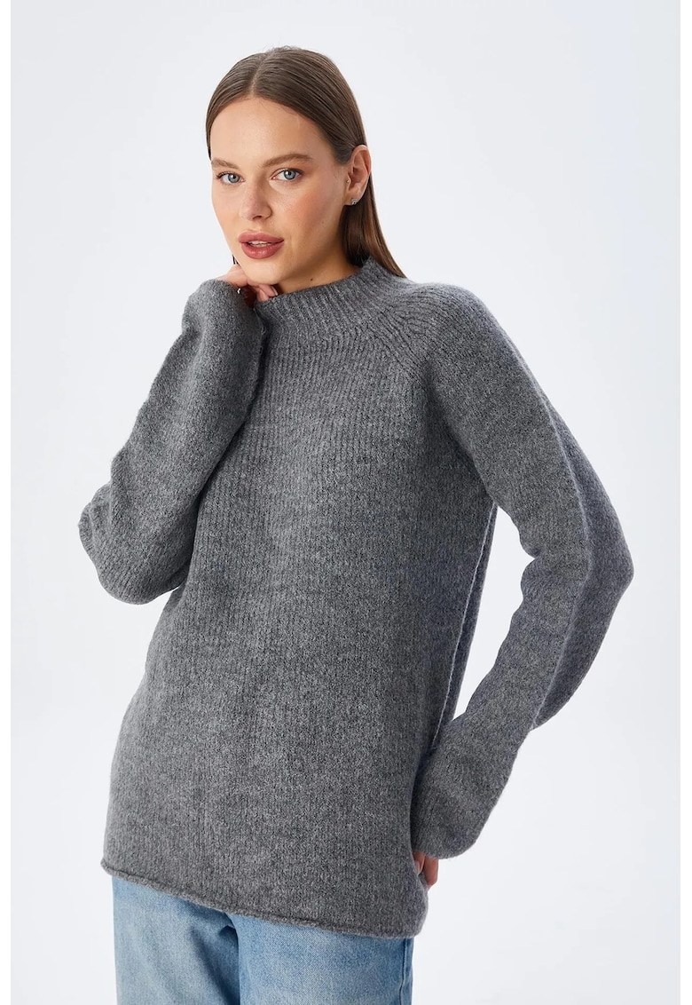 Pulover dama - Tricot - Gri inchis -