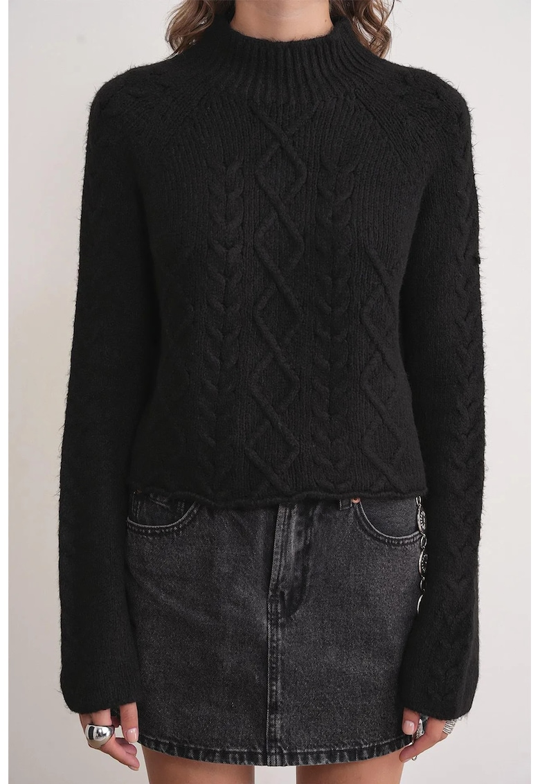 Pulover dama - Negru - Textil -