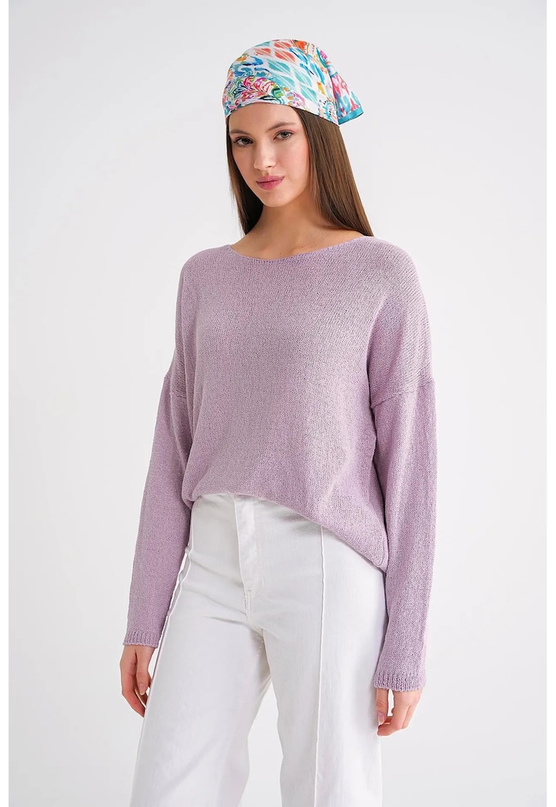 Pulover dama - oversize - lila - tricot -
