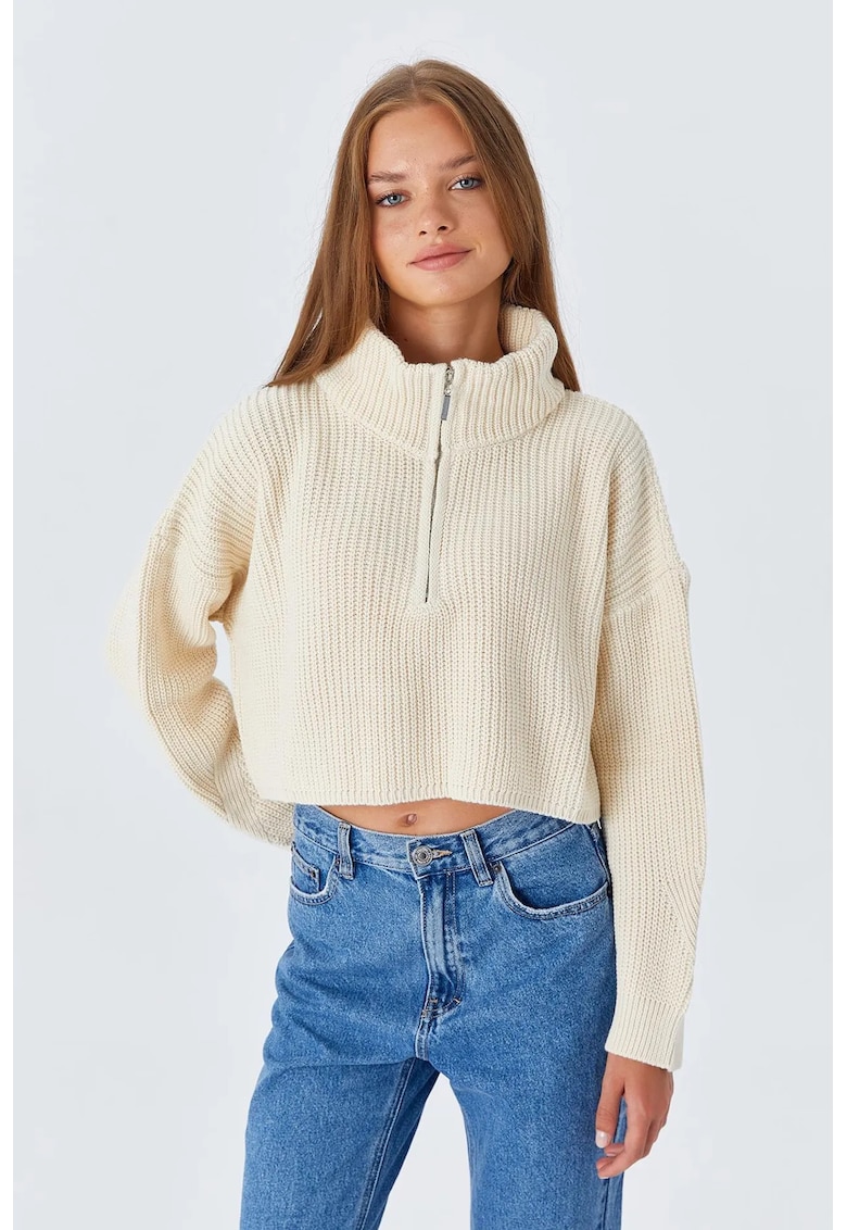 Pulover dama - Alb - Tricot -