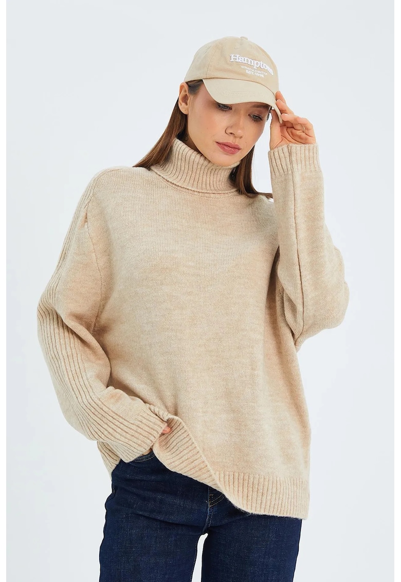 Pulover dama - bej natural - tricot -