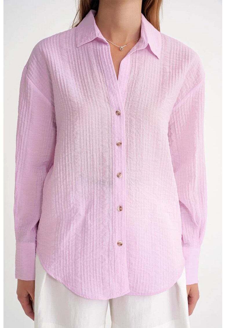 Camasa dama - roz pudrat - textil -